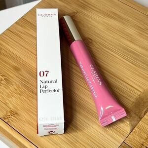 Clarins Natural Lip Perfector Shimmer Lip Floss 07 Toffee Pink Shimmer NIB